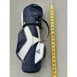 Vintage Dura Bag Blue, White Gold Trim Mini Salesman's Sample Golf Bag